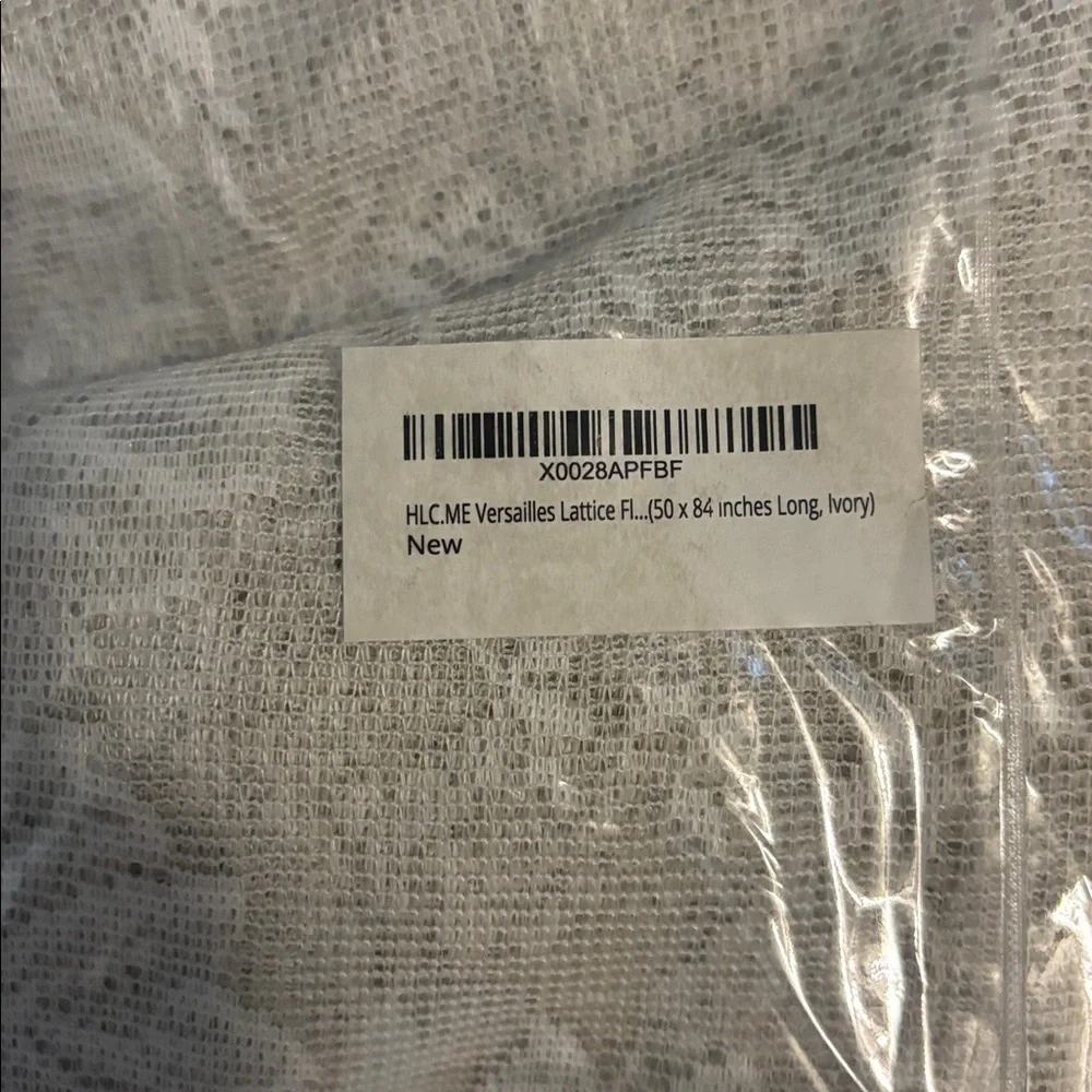 HLC.ME Versailles Lattice Flocked Window Curtain Grommet Panels, Set of 2, Ivory